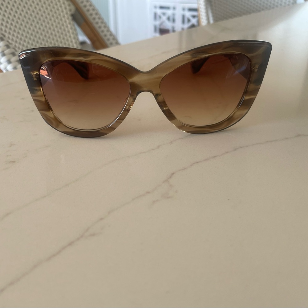 DITA Authentic Brown and Tan Cat-Eye Sunglasses